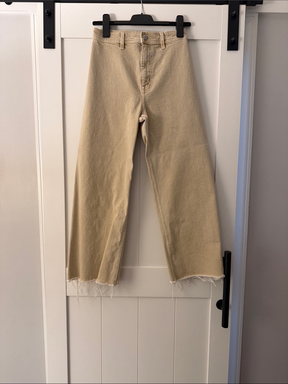 Women’s Pistola Penny Crop HR Wide Leg Jeans in Sand Dollar